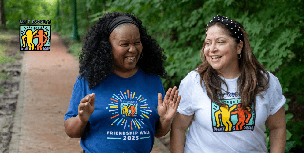 Eunie's Buddies interest form header: picture of two smiling women